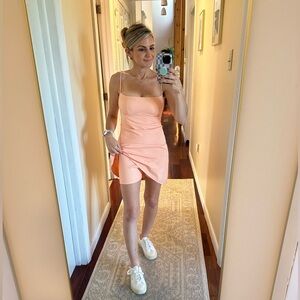 Peach Spaghetti Strap Jumpsuit